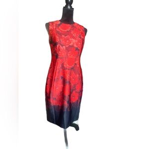 Red roses dress by Calvin Klein